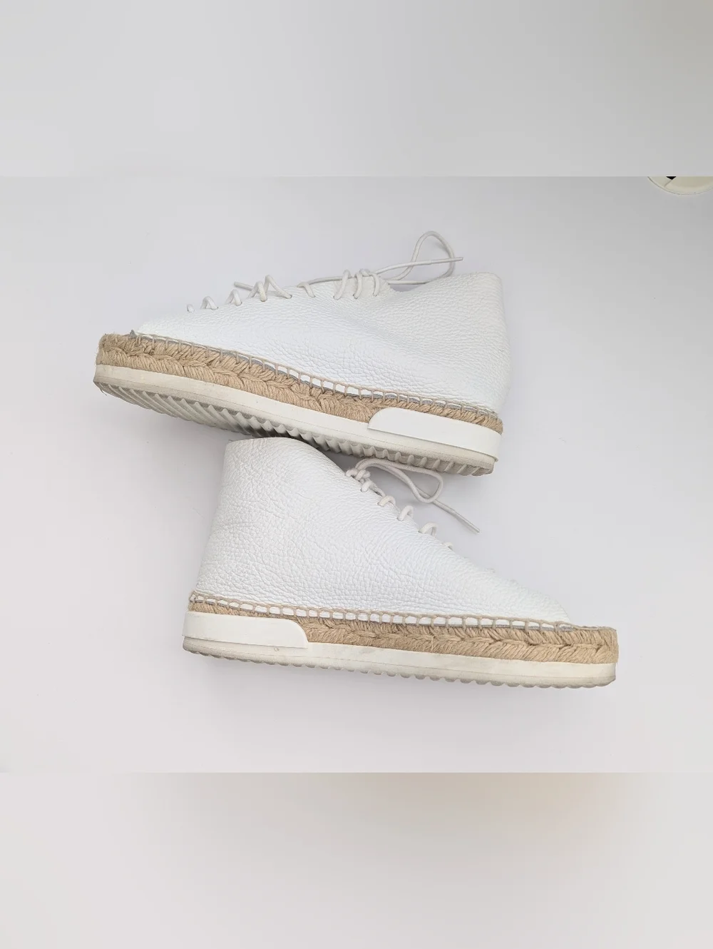 Miista Women's (Sz 36) White Leather Lace-Up Peep-Toe Espadrilles/Shoes/Sandals - Picture 5 of 16